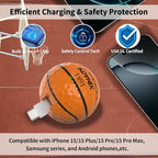 2000mAh Creative Golf Ball Power Bank, Emergency Mini Power Portable Charger USB-C, Compatible with iPhone15,16，17，15 Plus,15 Pro Max, Gift for Golf Lover Men Women (Basketbal Golf Power Bank)