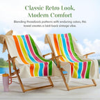 Loon & Lake Luxury Oversized Beach Towels - Retro Stripes| Oversized 40" x 70" | Crafted from 100% Combed Cotton | Ultra Plush & Super Soft | Retro Collection 1984