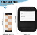4 PC Luggage Handle Wrap Luggage Handle Covers Tags for Suitcase Bags Travel Luggage Handle Identifier Gripper Checkered Orange and White