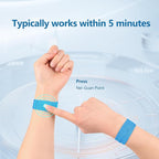 Motion Sickness Wristband, Anti-Nausea Acupressure Wrist Band for Nausea Relief, Dizziness and Vomiting from Car Sea Boat Flying Travel Sickness for Adults and Kids (Light Blue, Large, 2 Pairs)