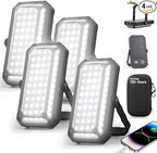 LED Camping Lantern Rechargeable, 10000mAh Portable Camping Lights up to 120+ Hours, 12 Light Modes, Dimmable, LCD Digital Display, Waterproof, Camping Essentials for Power Outages, 4 Packs