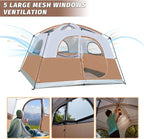 UNP Tents 6 Person Waterproof Windproof Easy Setup,Double Layer Family Camping Tent with 1 Mesh Door & 5 Large Mesh Windows -10'X9'X78in(H)