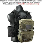 Tactical Mini Molle Hydration Pack,Molle Hydration Carrier with US Flag Water Resistant,Hydropack for Tactical Vest Backpack