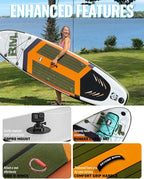 BM Paddle Board Inflatable Stand Up Paddle Board, SUP Paddleboard for Adult, Premium Accessories | Non-Slip EVA Deck & Foam Handles, Camera Mount, Double Action Pump, 85L Travel Backpack
