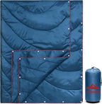 zzlamb Camping Blanket, Outdoor Lightweight Travel Blanket Puffy Portable Down Alternative, Windproof Warm Cloak with Snaps, Cozy Quilt Backpacking Picnic RV Plane Car Hammock Beach Climbing