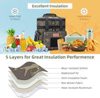 Tactical Lunch Box, Large Expandable Insulated Lunch Bag, Durable Waterproof Leakproof Cooler Bag for Adults/Men/Women/Work Outdoor Picnic Trips, 20 Cans/15 L, Black-Camo, HSHRISH