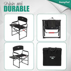 SUNNYFEEL Camping Directors Chair, Heavy Duty,Oversized Portable Folding Chair with Side Table, Pocket for Beach, Fishing,Trip,Picnic,Lawn,Concert Outdoor Foldable Camp Chairs