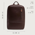 Nordweg Nomad Leather Laptop Backpack NW089A – Lightweight Daypack for Work & Travel – Fits Laptops up to 15.6” (Brown)
