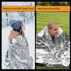 5-Pack Emergency Mylar Thermal Blankets, 82"x62" Space Blankets Foil Blanket, XL Camping Blanket for Outdoors, Hiking, Survival kit, Bug Out Bag，Marathons or First Aid, Silver