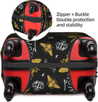 Travel Luggage Cover Suitcase Protector, Honey Bees Golden Luxury Thicker Washable Elastic Stretch Anti-scratch Baggage Cover with Concealed Zipper for Spinner Wheeled Suitcase Fits 25-28 Inch Luggage