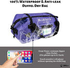 Waterproof Motorcycle Duffel Bag Roll Top Dry Duffel Bag with Quick-fixed Straps for Rafting, Boating, Kayaking, Travel, 50L(Blue)