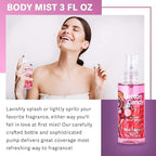 Bath and Body Gift Set, Cotton Candy Scented, 3-Piece Travel Size Collection, Shower Gel, Body Lotion, Body Mist, 3 Fl Oz Each (Cotton Candy)