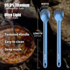 OUTXE Titanium Long Handle Spork and Spoon, 8.7-Inch Camping Set
