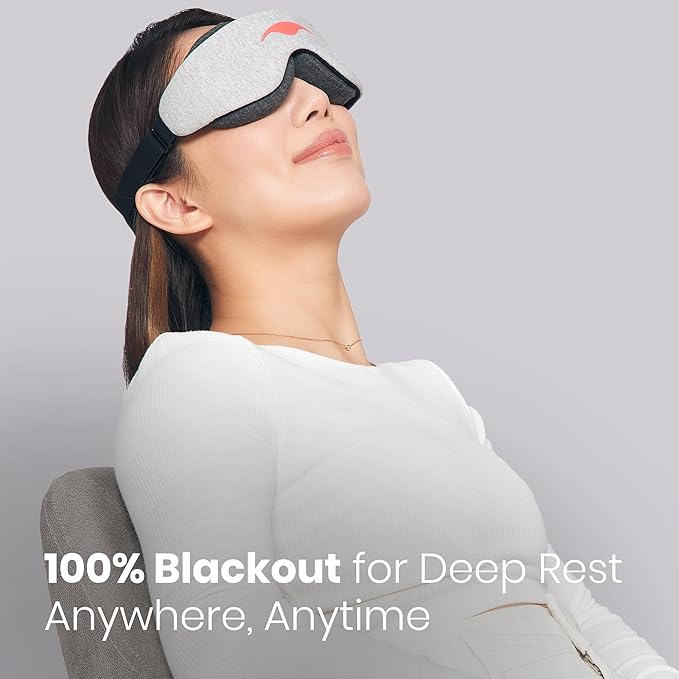 Manta Slim Sleep Mask – Ultra-Light Blackout Eye Mask with Adjustable Eye Cups, Soft Strap for Comfortable Sleep, Minimalist Design for Better Rest