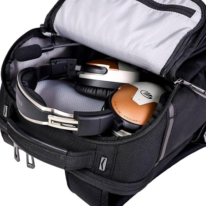 PLC Elevate Flight Bag | Durable Spacious Water-Resistant Backpack with 1 Pilot Headset, Tablet & Laptop Storage