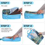 Lightweight Compression Packing Cubes for Suitcases, Compressible Expandable Travel Packing Organizer with Clear Toiletries and Backpack Bag, Travel Essentials for Carry on Luggage 7 Set