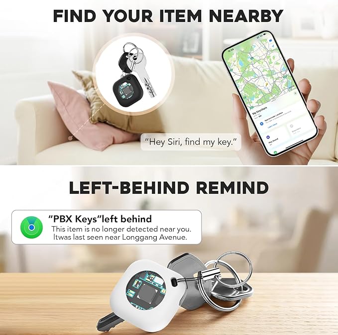 New Smart Tag Works with Find My App(iOS Only) Keys Finder and Item Locator. Ultra Slim, Lightweight