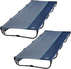 TIMBER RIDGE Lightweight Aluminum Camping Cot, 20-Second Quick Set-Up Folding Cot with Zipper Closure, Portable Carry Bag Included for Camping, Travel and Outdoors, Support up to 225lbs, Blue 2pcs