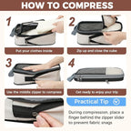 BAGAIL 4 Set/6 Set/8 Set Compression Packing Cubes Travel Accessories Expandable Packing Organizers (Half Mesh, 8-Beige)