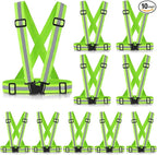 Reflective Vest Running Gear, 2Pack High Visible Safety VES for Cycling Jogging Running Walking, Adjustable for Men Women Kids