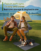 Double Camping Chair, Oversized Loveseat with 2 in 1 Carry Bag, Extra Padded Camp Chairs 2 Person Camping Couch Heavy Duty Sofa Folding Lawn Chair with Cup Holders for Couples Adults Patio Backyard