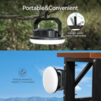 VAVOFO 30W 3000LM LED Camping Lantern Rechargeable, 3 Lighting Modes, 7200mAh Camping Lights ,IP65 Waterproof Flashlight , Portable Tent Light with Magnetic Base for Emergencies, Power Outages(Black)