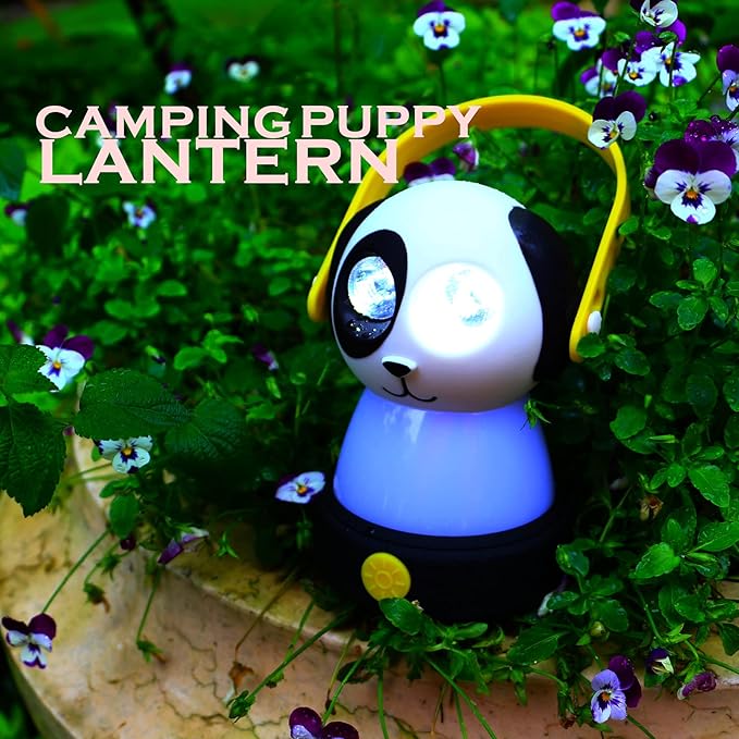 Outdoor Equipment LED Camping Lantern & Headlamp Set for Kids, FANT.LUX Battery Powered Night Light for Emergency, Hurricane, Lightweight Tent Lamp - Owl (Dog Set)