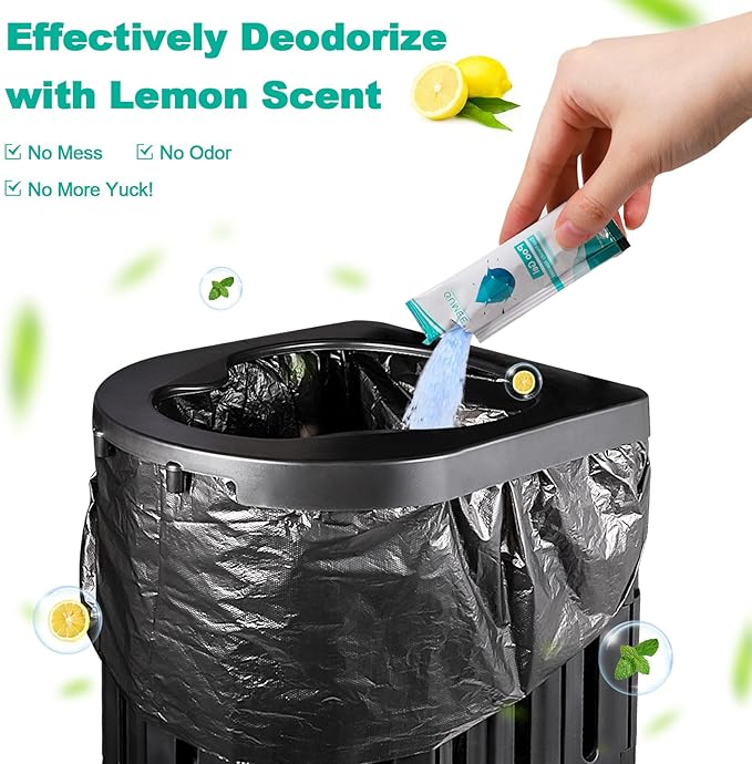 Lemon Portable Toilet Gel, Poo Gel for Potty, Camping Toilet Powder for Bucket, Eco Absorbent Gelling, Portable Urine Packets for Outdoor Recreation Suppliess(30)