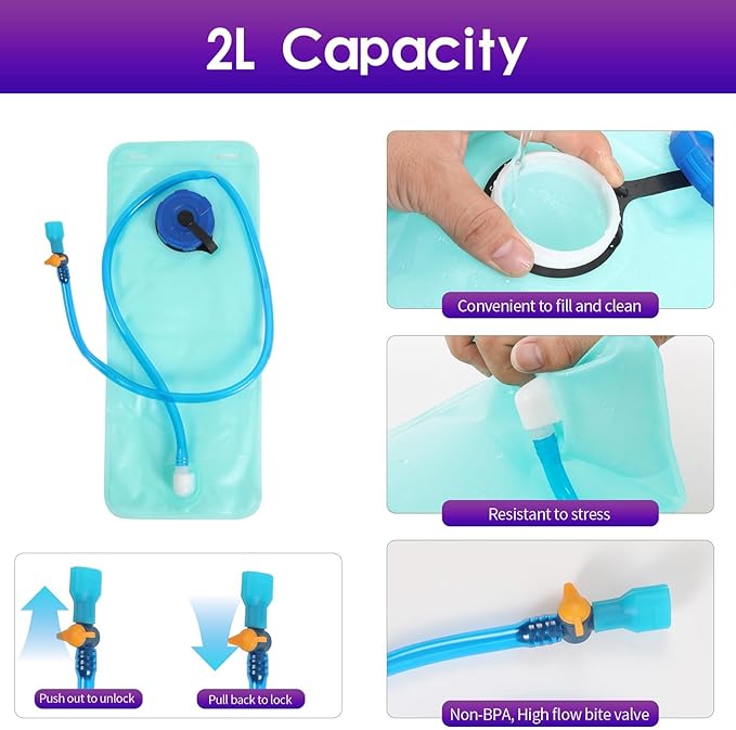 WOLT Hydration Backpack 18L Hiking Water Backpack with 2L Water Bladder for Men Women, Hydration Pack for Running Cycling Biking and Climbing