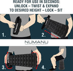 Portable Collapsible Stool, Lightweight & Sturdy, Adjustable Height Telescopic Folding Stool for Adults, Retractable Camping Chair, Telescoping Seat or Footrest for Home & Outdoors, 18"H Max 400lb