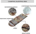 Sleeping Bags for Adults and Kids，3D Printing Camping Sleeping Bag for Girls Boys Lightweight Waterproof Cold/Warm 3-Season，Outdoor Travel with Compression Bags