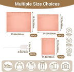 Ewen Small Medium Large Satin Drawstring Bags with Blank Tags, 3pcs Dustproof Packing Bag Travel Essentials Organizer, Pink Orange Dustbags for Handbags Closet Storage Jewelry Shoes Purse Organization