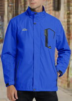 TACVASEN Men's Rain Jacket Lightweight Windbreaker with Hooded Water Resistant Outdoor Raincoat for Hiking Travel Camping