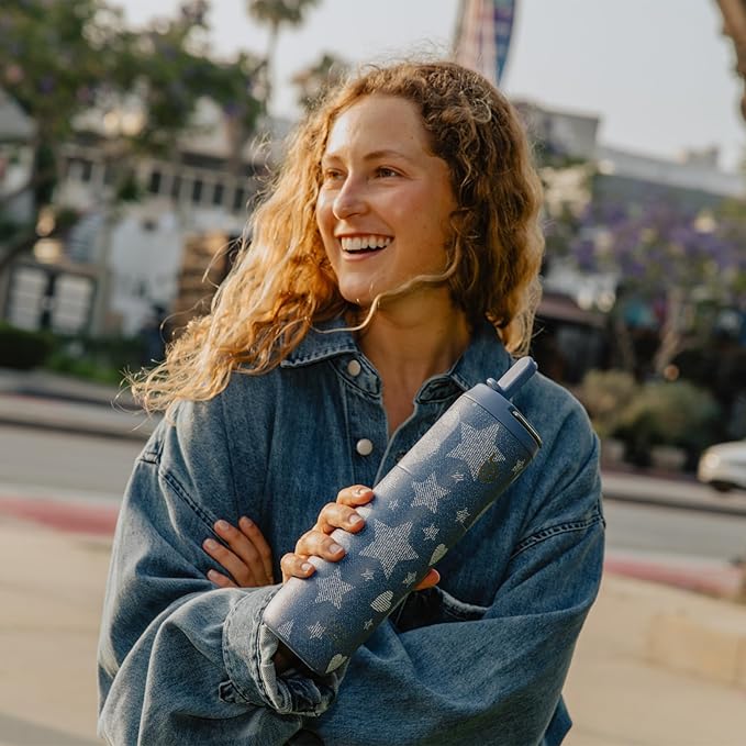 BOTTLE BOTTLE Insulated Water Bottle 24oz with Straw Lid and Handle for Sports Travel Gym Stainless Steel Water Bottles Double-Wall Vacuum Metal Leak Proof BPA-Free