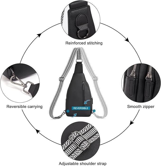 CLUCI Crossbody Bags for Women Men,Leather Sling Bag Cross Body Backpack for Woman Gifts for Women Birthday Unique