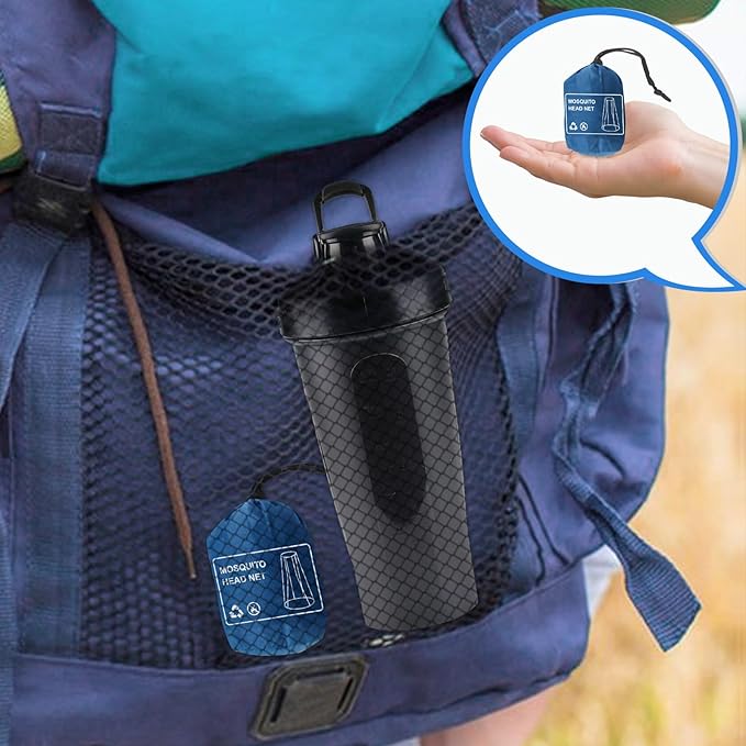 South to East Premium Mosquito Head Net for Insect 1 Pack, Ultra Large & Long, Extra Fine Holes, Fly & Bug Protection Gear for Camping, Hiking, Fishing, Gardening, Safari, Fit All Hats for Men & Women