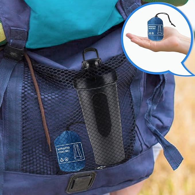 South to East Premium Mosquito Head Net for Insect, 4 Pack, Fly & Bug Protection | Ultra Large & Long, Extra Fine Holes for Camping, Hiking, Fishing, Gardening, Safari, Fits All Hats for Men & Women