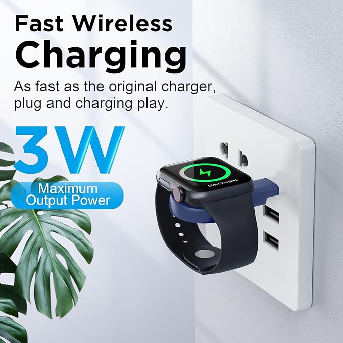 2025 Upgrade for Apple Watch Charger,Magnetic Portable iWatch Charger USB C&USB A Fast Wireless Charging Travel Battery Charger for iWatch Ultra2/Ultra/SE2/SE Series 10/9/8/7/6/5/4/3/2/1