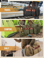 Canvas Duffle Bag for Travel 50L Expandable Travel Duffel Bags for Men Women Overnight Weekend Gym Bag with Shoes Compartment - Dark Grey