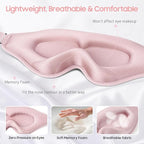 Sleep Mask, 2 Packs Premium Eye Mask for Sleeping, Total Blackout, Superior Soft Comfort, Upgraded 3D Ergonomic Designed Sleeping Mask for Home, Office, Travel, Meditation, Yoga, Black & Pink