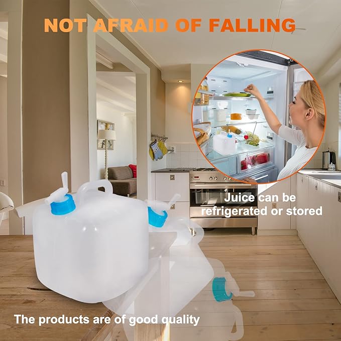 2 Pack Collapsible Water Container with Spigot 2.6 Gallon, Foldable Camping Water Storage Jug Portable Water Tank Canteen for Outdoor Hiking, Fishing, Emergency