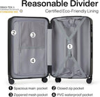 Hanke Luggage Sets 2 piece Carry On Luggage with Wheels PC Hard Shell Suitcases Lightweight Checked Travel Luggage Large Travel Suitcase Woman Men 20/29 Inch(Jet Black)