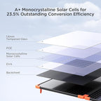 100 Watt Portable Solar Panel with 20A PWM Controller,Camper Essentials,19V Foldable Solar Panel Kit for Power Station & 12V Batteries,23.5% High Efficiency IP68 Waterproof for Camping RV Trip