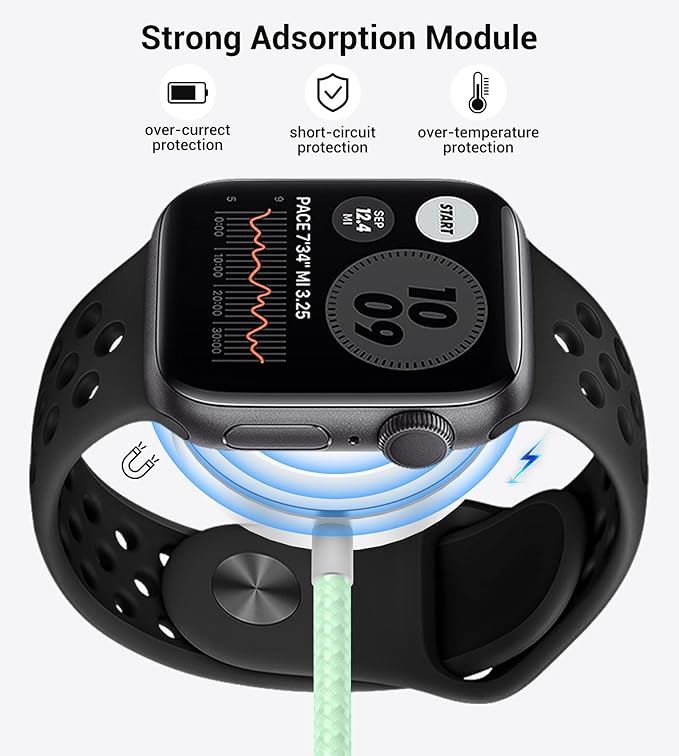 Temdan for Travel Vacation Essentials,3 in 2 USB C Cable for Apple Watch Charger/iPhone 17 Charger/Lightning,Multi Charging Cable Cord,Camping Essentials,Designed for iWatch &iPhone 16-12-4FT Green