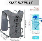 Running Vest for Women Men Lightweight Hydration Backpack Pack with 1.5L Water Bladder Bag Hydro Daypack for Hiking,Trail,Skiing,Camping,Cycling,Race,Marathon