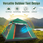 Tents for Camping 4-5 Person with Rainfly, Family Camping Tents Waterproof Windproof with 2 Large Mesh Windows Easy Setup, Outdoor Backpacking Tent for Hiking Climbing Adventure Backyard(Green)