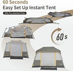 Naturehike Cape 4/6/8 Person Camping Tent, 60S Easy Setup Instant Tent Pop up Tent, Waterproof Large Tall 6/8 Person Tents for Camping, Car Camping