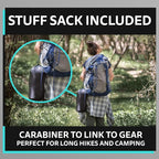 Ripstop Outdoor Camping Pillow and Blanket 3-in-1, Versatile Lightweight Nylon Waterproof Stadium Blanket, Ultralight Backpacking Essentials, Travel Blanket and Pillow Set - Black/Turquoise