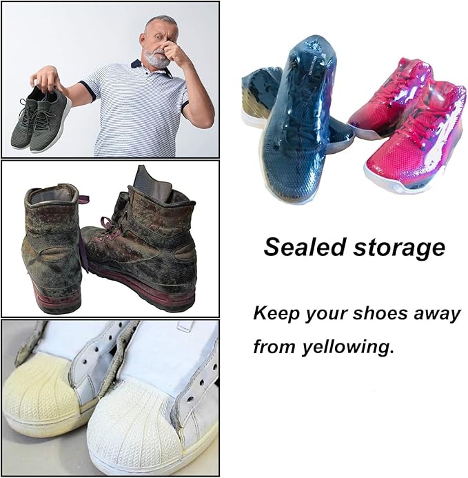 Shoe Shrink Wrap Bags,100 Pcs Sneaker PVC Heat Shrink Plastic Wrap Large Shoes Protector for Men Women Effectively Avoid Sole Yellowing 10x17.7 inches