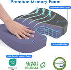 CushZone Seat Cushion, Office Chair Cushions, Car Seat Cushion, Non-Slip Sciatica & Back Coccyx Tailbone Pain Relief Chair Pad, Memory Foam Pillow for Computer Desk, Wheelchair, Driving(Grey)